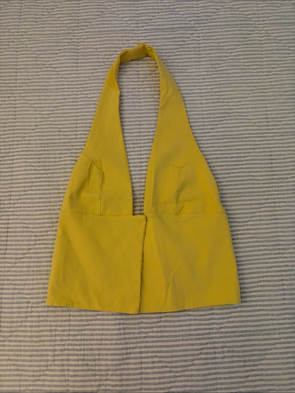 Zara Butter Yellow Halter Crop Top